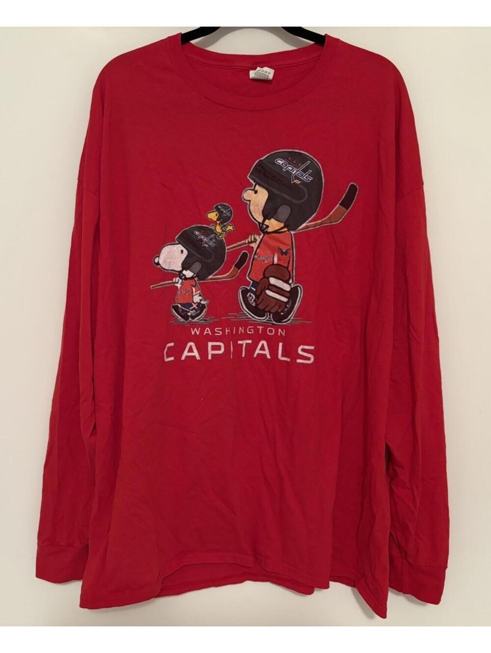 Vintage NHL Washington Capitals Peanuts Snoopy Charlie Brown T-shirt Size 3XL